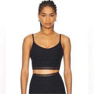 Beyond Yoga Spacedye Allure Lace High Cropped Tank Darkest Night Black Small